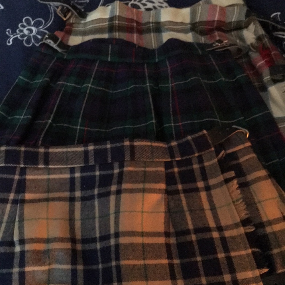 100% Wool kilts, mid-calf length Vintage